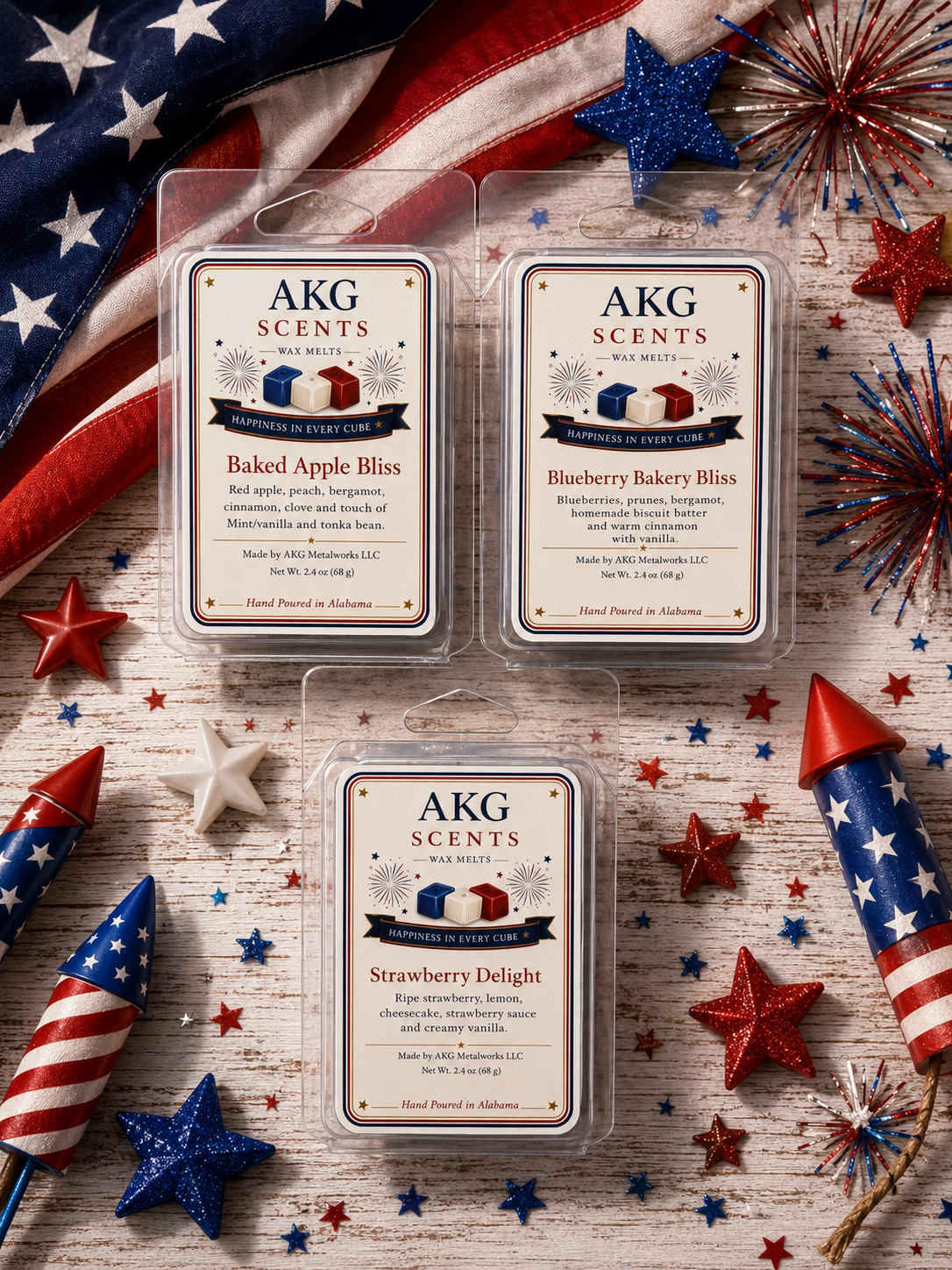 AKG Scents Fourth of July Collection – Limited Edition Wax Melts 🇺🇸