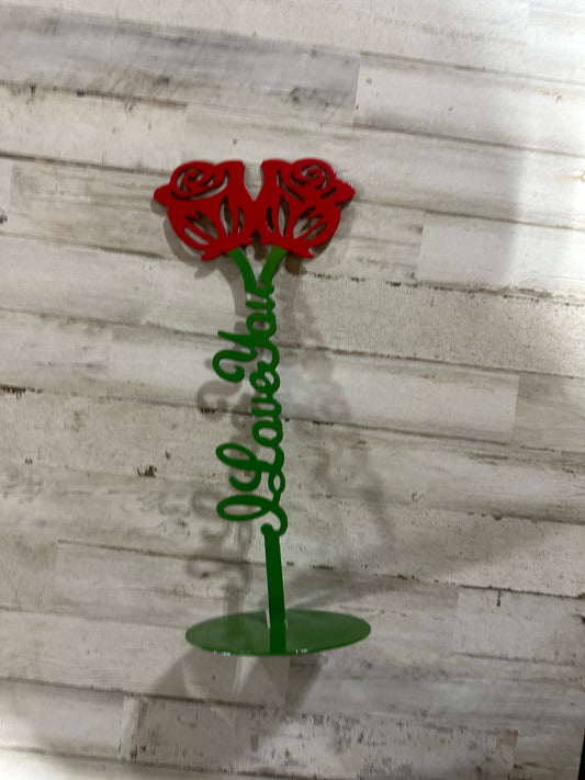 Metal Double Rose Stand – A Love That Never Fades