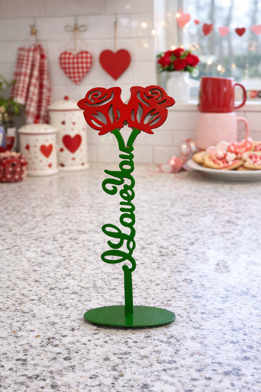 Metal Double Rose Stand – A Love That Never Fades